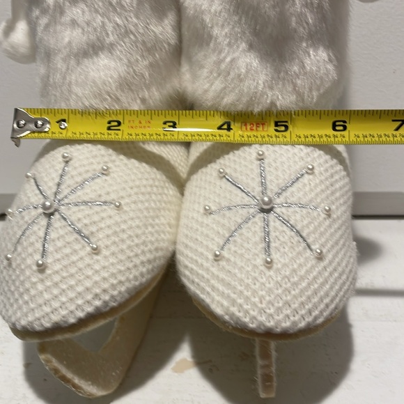 ⛸️Contemporary White And Silver Plush Ice Skates Ornament - Picture 8 of 8